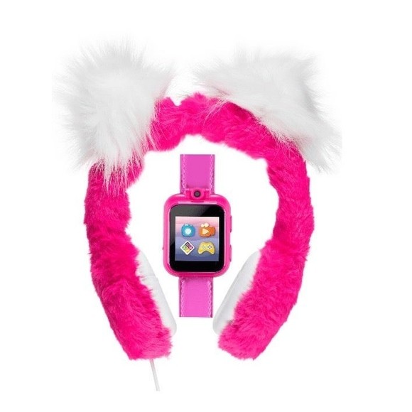 iTech Junior Girls Headphone & Smart Watch Set - Pink Pom Pom Z107 - Picture 6 of 10